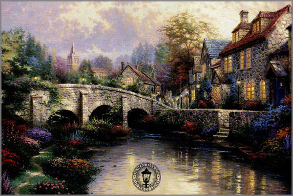 Thomas Kinkade - Cobblestone Brooke