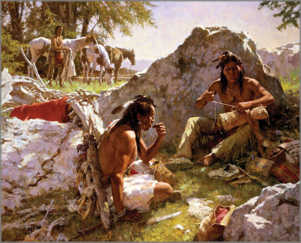 Howard Terpning - Hard Trails Wore Out More than Ponies
