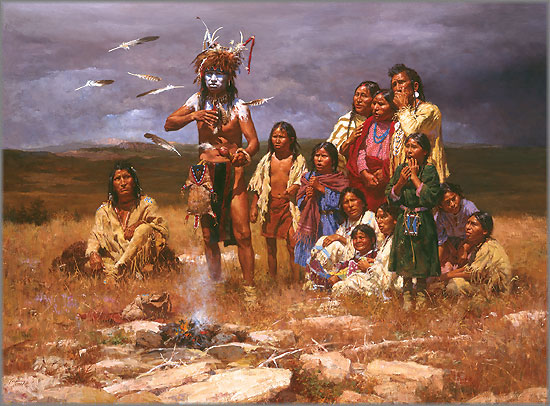 Howard Terpning - Shaman and His Magic Feathers, The