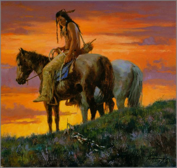 Howard Terpning - Sign Along the Trail