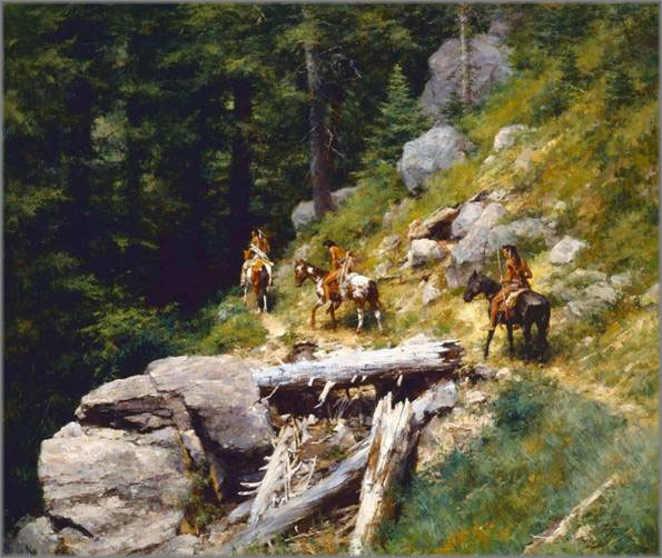 Howard Terpning - Trail in Bitterroots