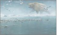 Robert Bateman - Above the Rapids - Gulls and Grizzly
