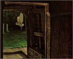 Robert Bateman - Barn Owl in the Churchyard