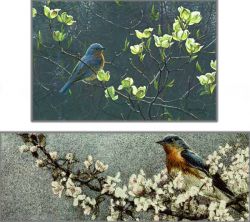 Robert Bateman - Bluebird and Blossoms - Prestige Edition