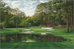 Linda Hartough - 16th Hole Redbud Augusta National Golf Course