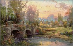 Thomas Kinkade - Cobblestone Evening