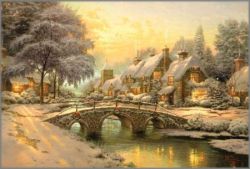 Thomas Kinkade - Cobblestone Christmas