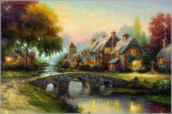 Thomas Kinkade - Cobblestone Bridge