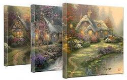 Thomas Kinkade - Cottage Collection - Wrapped Canvases