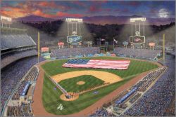 Thomas Kinkade - Evening at Dodger Stadium