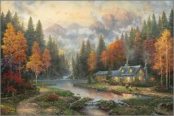 Thomas Kinkade - Evening at Autumn Lake