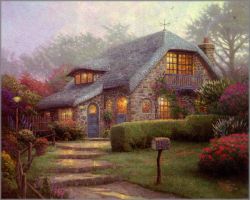 Thomas Kinkade - Lilac Cottage