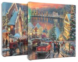 Thomas Kinkade - Lights of Christmastown, The - Wrapped Canvases