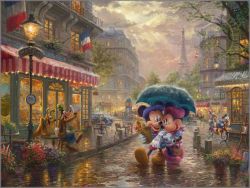 Thomas Kinkade - Mickey and Minnie in Paris