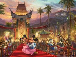 Thomas Kinkade - Mickey and Minnie in Hollywood