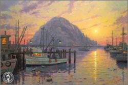 Thomas Kinkade - Morro Bay at Sunset