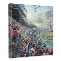 Thomas Kinkade - Nascar Thunder - Wrapped Canvases