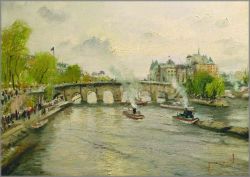 Thomas Kinkade - River Seine - Robert Girrard Collection