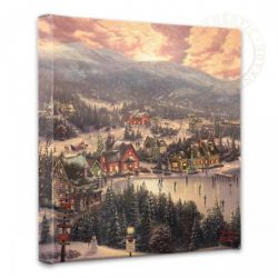 Thomas Kinkade - Sunset on Snowflake Lake - Wrapped Canvases