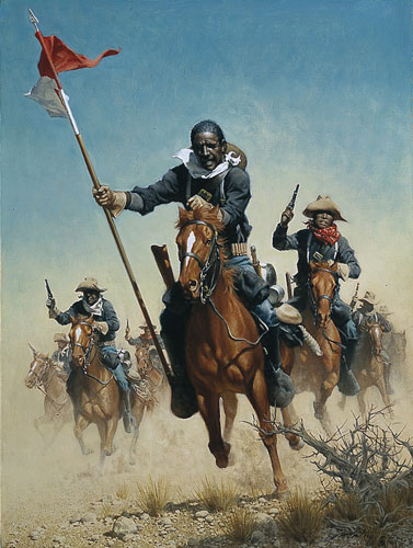 Frank C. McCarthy Charge of the Buffalo Soldiers ART