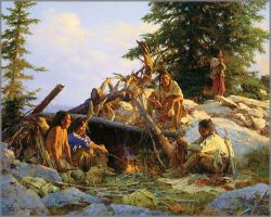 Howard Terpning - Camp at the Cougar's Den