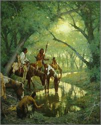 Howard Terpning - Cheyenne at the Disappearing Creek called White Woman