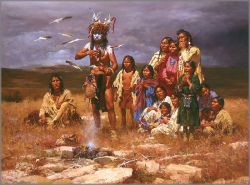 Howard Terpning - Shaman and His Magic Feathers